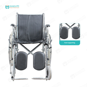 Sedia a Rotelle in Acciaio con Poggiapiedi Elevabile, Ruote Posteriori Solide da 24 Pollici, Pieghevole, Manuale, per Assistenza Domiciliare di Adulti Disabili - Product Image 4