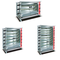 Machine Rôtissoire Commerciale Professionnelle 8 Broches, Four à Rôtisserie de Restaurant, Rôtissoire à Poulets OEM, Vente en Gros Directe Usine