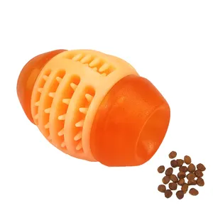 Mainan Gigitan Anjing Karet Lembut Ukuran Besar Dispenser Makanan Interaktif Mainan Gigit Molar untuk Labrador Golden Retriever Dll
