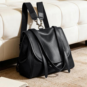 Sac à dos rétro en cuir véritable grande capacité, sac à dos en cuir souple tendance, sac à bandoulière de style universitaire, sac de voyage, sac bandoulière - Product Image 1