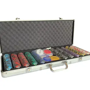 Kustom set chip poker kualitas tinggi 500 buah produsen untuk permainan poker kasino