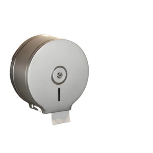 Porte-rouleau de papier toilette commercial jumbo mural en acier inoxydable avec serrure pour hôtel, restaurant, bureau - Product Image 1