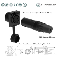 Connecteur XLR 5 broches étanche IP65 pour extérieur, contacts en alliage de cuivre, prise mâle/femelle, connecteur de câble audio 5 broches