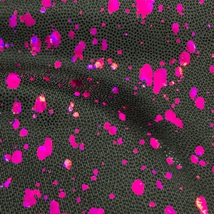 New arrivals thần bí dập nóng sáng bóng splattered in kim loại lá co giãn nylon spandex vải Rave Đảng dancewear vải - Product Image 5