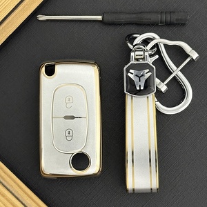 Étui de <span class=keywords><strong>clé</strong></span> de voiture en TPU Quicksand pour <span class=keywords><strong>Peugeot</strong></span> 207 307 308 2006+ Accessoires de voiture Porte-clés Housse de <span class=keywords><strong>clé</strong></span> à distance 2 boutons - Product Image 6