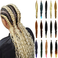 Extensions de cheveux à tresser pré-étirées en fibre haute température, 24 pouces, 150g, boucles spirales françaises douces, double trame, pour machine