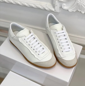 White Leather Suede Patchwork Low Top Sneakers Gum Rubber Sole Retro Casual <b>Walking</b> <b>Trainers</b> <b>For</b> Women Daily Streetwear Shoes - Product Image 3
