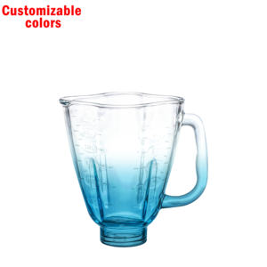 Pot de mélangeur en verre en forme de <span class=keywords><strong>feuille</strong></span> de trèfle à pulvérisation de couleurs dégradées personnalisables A12 1.75L Oster Blender Glass Cup - Product Image 1