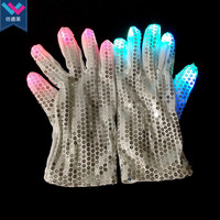 Guantes LED con Lentejuelas Brillantes para Fiestas, Baile, Acción de Gracias, Halloween, Navidad - Accesorios de Escenario Más Vendidos