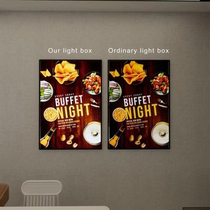 Boîte à lumière LED rectangulaire ultra-mince A3, cadre en alliage d'aluminium, haute luminosité 12W, publicité immobilière pour vitrine - Product Image 4