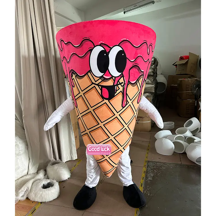 Alta Qualidade Personalizado icecream Mascot publicidade alimentos suco Mascot Costume Aluguer sorvete mascote trajes