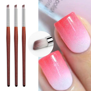 Set de Pinceles para Degradado Ombre en Arte de Uñas, Pincel de Punteado con Punta Angulada, Mango de Madera Roja, Herramienta para Mezclar Esmalte de Gel UV, <span class=keywords><strong>Manicura</strong></span> DIY - Product Image 6