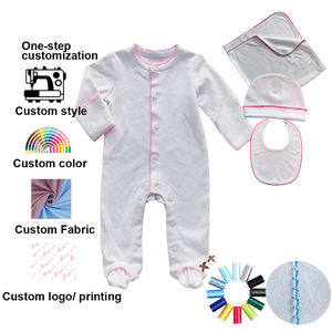 Body per Neonati con Bordo Picot Personalizzato, Bianco, Ricamo Monogramma, Bordo Smerlato, Tutine per Neonati, Set per Neonati con Bordo Picot - Product Image 1