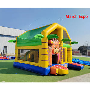 Castillo Inflable Comercial para Niños y Adultos, Castillo Inflable con Tobogán, Diseño de Jungla y León - Product Image 2