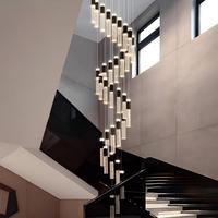 Projet personnalisé Métal Céramique Intérieur Or Décoration Lobby Plafonnier Restaurant de luxe Lampes d'escalier Suspension Led