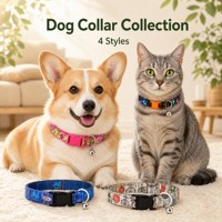 Collier pour chien et chat réglable à dégagement rapide avec boucle en nylon à motif floral imprimé océan, anneau en D et clochette, couleur Teal Pink