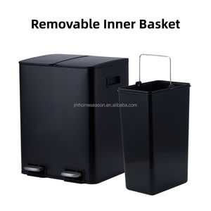 SY Foot Pedal Stainless Steel Storage Bucket 40liters 2x20L Recycling Automatic Clinical Dual <strong>Swing</strong> Lid Stainless Waste <strong>Bins</strong> - Product Image 3