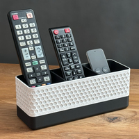 Organisateur de télécommande multifonction en plastique, couleur personnalisée, 3 compartiments, compatible TV/DVR/boîtier de câble, gain de place