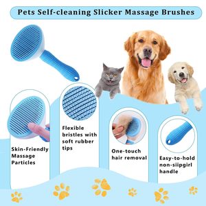 High Quality Plastic Sustainable, Comfort 6 Pieces <b>Pet</b> Bath <b>Brush</b> - Product Image 2