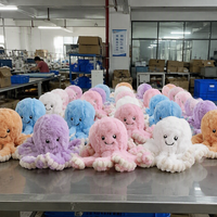 Coussin en peluche pieuvre en velours, rembourré de coton PP, cadeau en peluche en gros | Jouets TYL