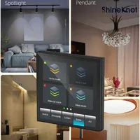 Shineknot Tuya Interrupteur intelligent à écran tactile de 4 pouces pour rideaux, avec fonction de gradation, écran complet, Zigbee, prise en charge des langues hors ligne