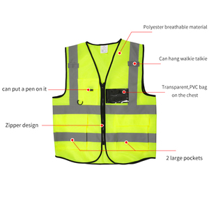 Confezione da 10 Gilet di Sicurezza Riflettenti ad Alta Visibilità per Lavori Stradali, Corsa, Rilevamenti e Guardie di Sicurezza, Abbigliamento di Sicurezza con Cerniere - Product Image 2