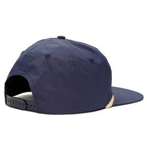 Gorras de Béisbol Personalizadas de 5 Paneles con Parche Tejido, Estilo Desestructurado, Color Azul Marino, Cierre a Presión, con Cuerda de Nailon - Product Image 5