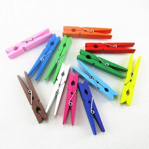 Pinces à linge décoratives colorées, clips artisanaux pour photos et papiers, pinces à linge en bois colorées - Product Image 2