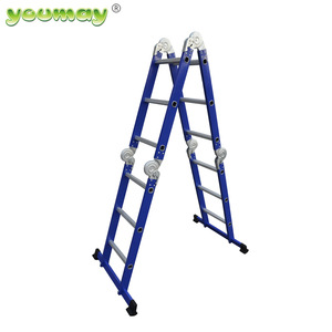 Extension d'échelle à escabeau A Frame 4x3 14 FT Échelle pliante <span class=keywords><strong>de</strong></span> stockage multi-positions antidérapante 330 Lbs Charge <span class=keywords><strong>de</strong></span> sécurité Maison Intérieur Extérieur - Product Image 2