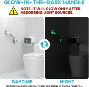 Lot de 2 poignées de <span class=keywords><strong>douche</strong></span> de 12 pouces pour baignoires et douches Poignée de <span class=keywords><strong>douche</strong></span> avec ventouse à prise forte Poignée de bain - Product Image 2