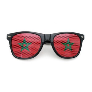 Set de 4 Piezas para Fanáticos de la Copa Mundial de Fútbol 2026, Bandera Nacional de Marruecos, Gorro, Bufanda, Gafas de Sol, Pintura Facial, Kit de Recuerdos de Fútbol - Product Image 3