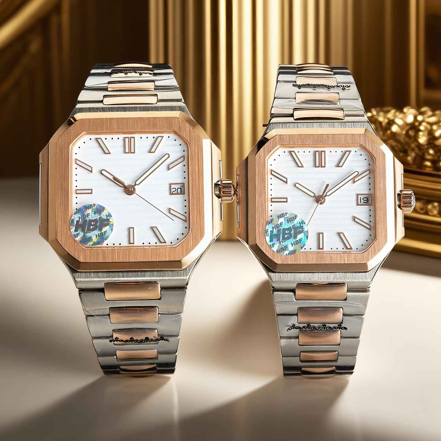 Two Tone Case White Dial