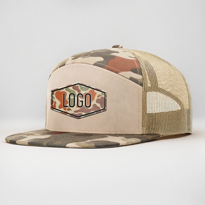 Casquette Trucker Snapback Camouflage Brodé en Coton 168 Structurée à 7 Panneaux pour Adulte avec <span class=keywords><strong>Logo</strong></span> Personnalisé en Cuir de Haute Qualité - Product Image 1