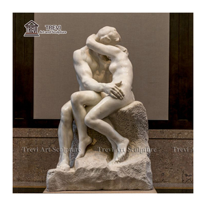 Famosa scultura di Rodin scultura in marmo all'aperto stile europeo "il bacio" statua in vendita - Product Image 4