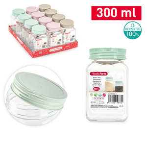 Contenitore Quadrato PlasticForte 300 Ml con Chiusura Ermetica per Conservazione Domestica Colori Assortiti - Product Image 1