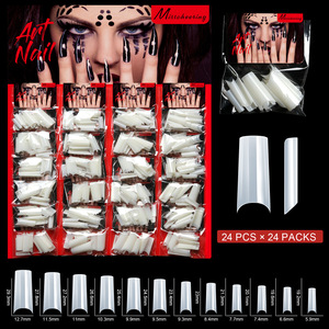 Nouveau produit : Patchs à ongles en ABS en forme de demi-lune, feuilles d'extension d'ongles à presser style français, 20 paquets/capsules, idéal pour les salons de manucure - Product Image 1