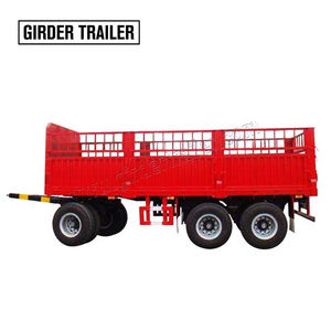 軽量 中古または新品 2軸 3軸 4軸 ヤード/農場用 広く使用されている囲い付きフェンス付きドローバートラクター ボックストレーラー フルトレーラー ドローバートレーラー - Product Image 3