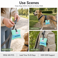 Porte-sacs à déjections canines en néoprène, distributeur de sacs à déjections pour animaux de compagnie, pochette de transport avec mousqueton pour promenades et entraînements en extérieur
