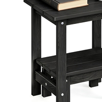 Ensemble de 2 tables d'appoint modernes en plastique HDPE pour l'extérieur, résistantes à l'eau et au soleil, aspect bois, pour patios et jardins