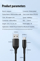 Usine Original Haute Qualité 2A Micro USB Câble V8 USB Chargeur Câble de synchronisation de données Charge rapide