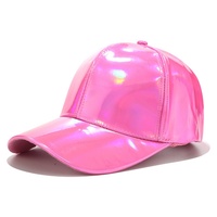 Nouvelle casquette de baseball à 6 panneaux en cuir PU avec motif warp et satiné, unisexe, pour adulte, mode estivale, fermeture à scratch