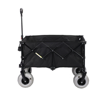 Chariot de camping pliable 200L avec roues gonflables de plage 9*4 pouces, chariot utilitaire robuste et pliable pour la plage et les activités de plein air