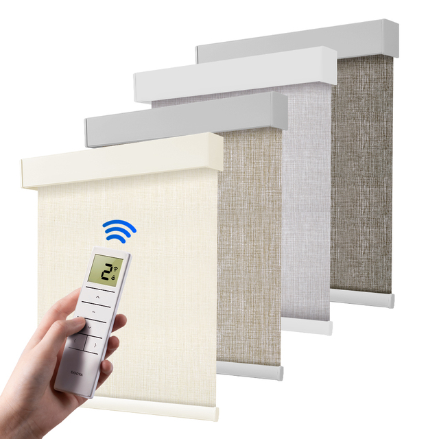 Smart Blinds Shades Blackout Fabric Screen Smart Automatic Electric Motorized Remote Control Indoor Window Blinds
