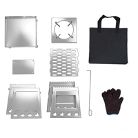 Réchaud de camping extérieur haut de gamme Luling, grand modèle pliable en acier inoxydable, réchaud à bois pour barbecue
