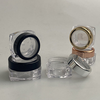Pot carré noir de luxe avec couvercle complet et fenêtre, 5g, emballage haut de gamme pour échantillons d'ombres à paupières et de fards à joues