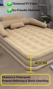 Lit d'air gonflable Queen Size confortable pour le <span class=keywords><strong>camping</strong></span> avec tête de lit, pompe à batterie intégrée, matelas pneumatique avec oreillers pour usage extérieur - Product Image 5