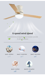 Ventilador de techo LED de interior simple y moderno de 42 pulgadas con 3 aspas y control remoto inteligente para dormitorio - Product Image 5