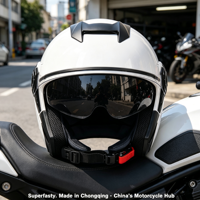 Casque de moto demi-face de luxe avec rembourrage souple, fermeture rapide, matériau ABS imperméable pour les jeunes et les trajets quotidiens toutes saisons