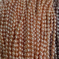 Vente en gros 7-8mm blanc rose violet couleur riz perles d'eau douce brins à vendre