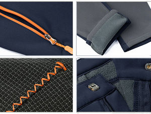 Pantalones de Hombre para Exteriores, Suaves, Cálidos, Resistentes al Viento e Impermeables, Pantalones Tácticos de Senderismo con Forro Polar para Invierno - Product Image 6